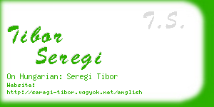 tibor seregi business card